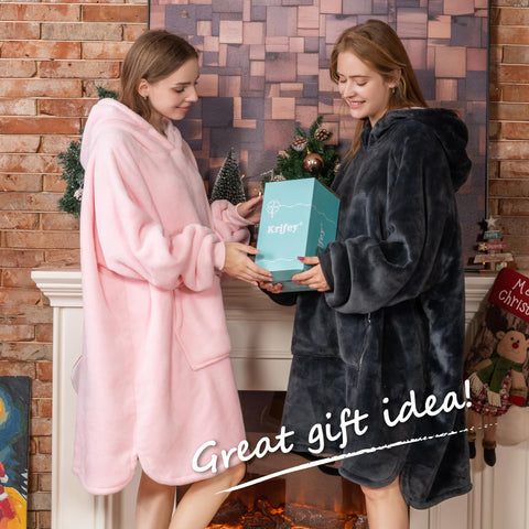 Krifey wearable blanket hoodie makes a thoughtful gift for loved ones.