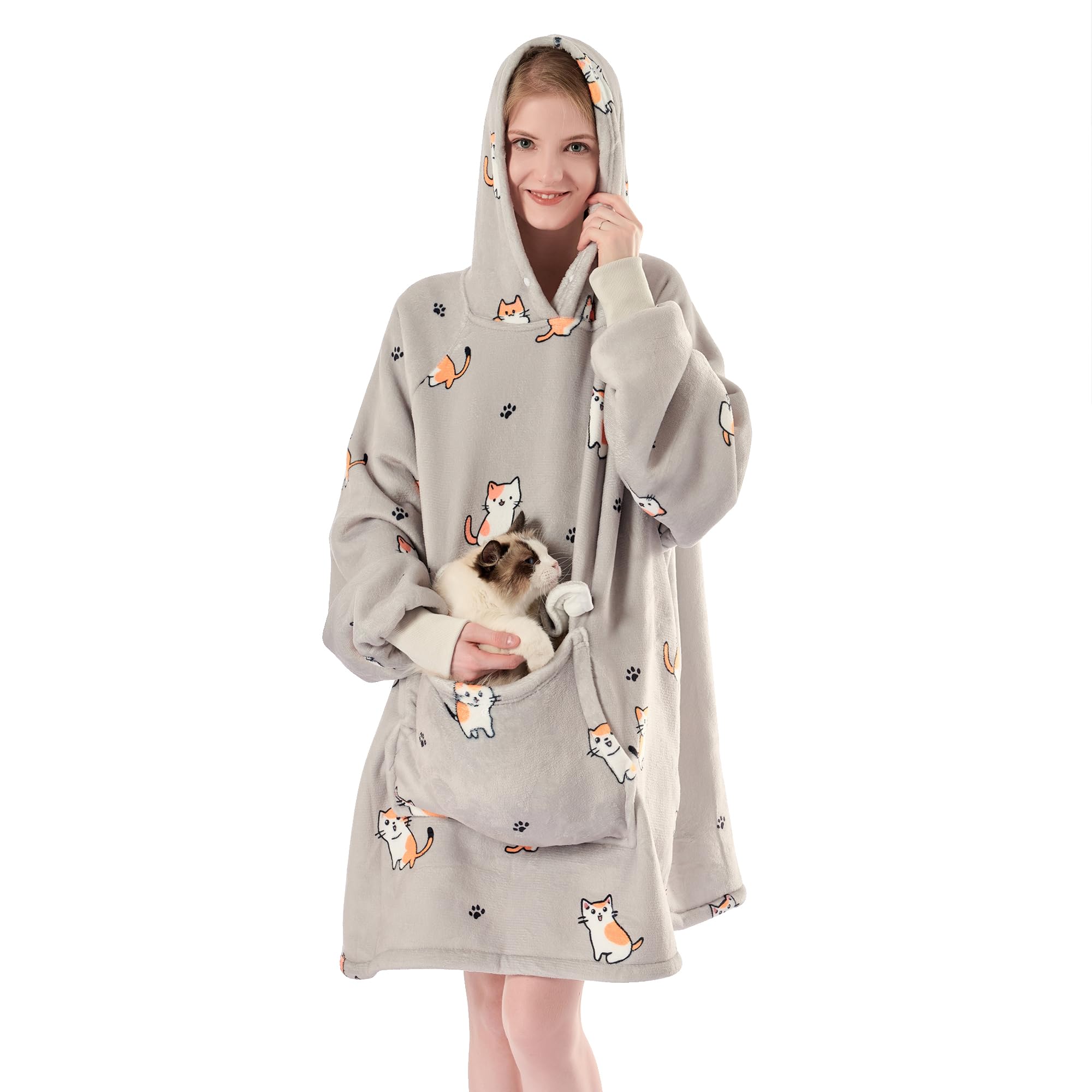 Krifey wearable hoodie with an oversized fit for lounging and warmth