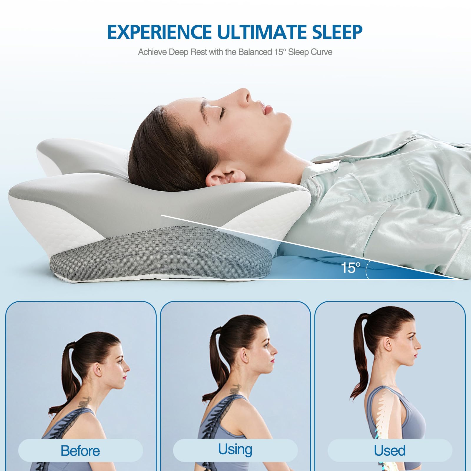 Krightlink pillow with dual heights emphasizes customizable neck support for different sleeping styles