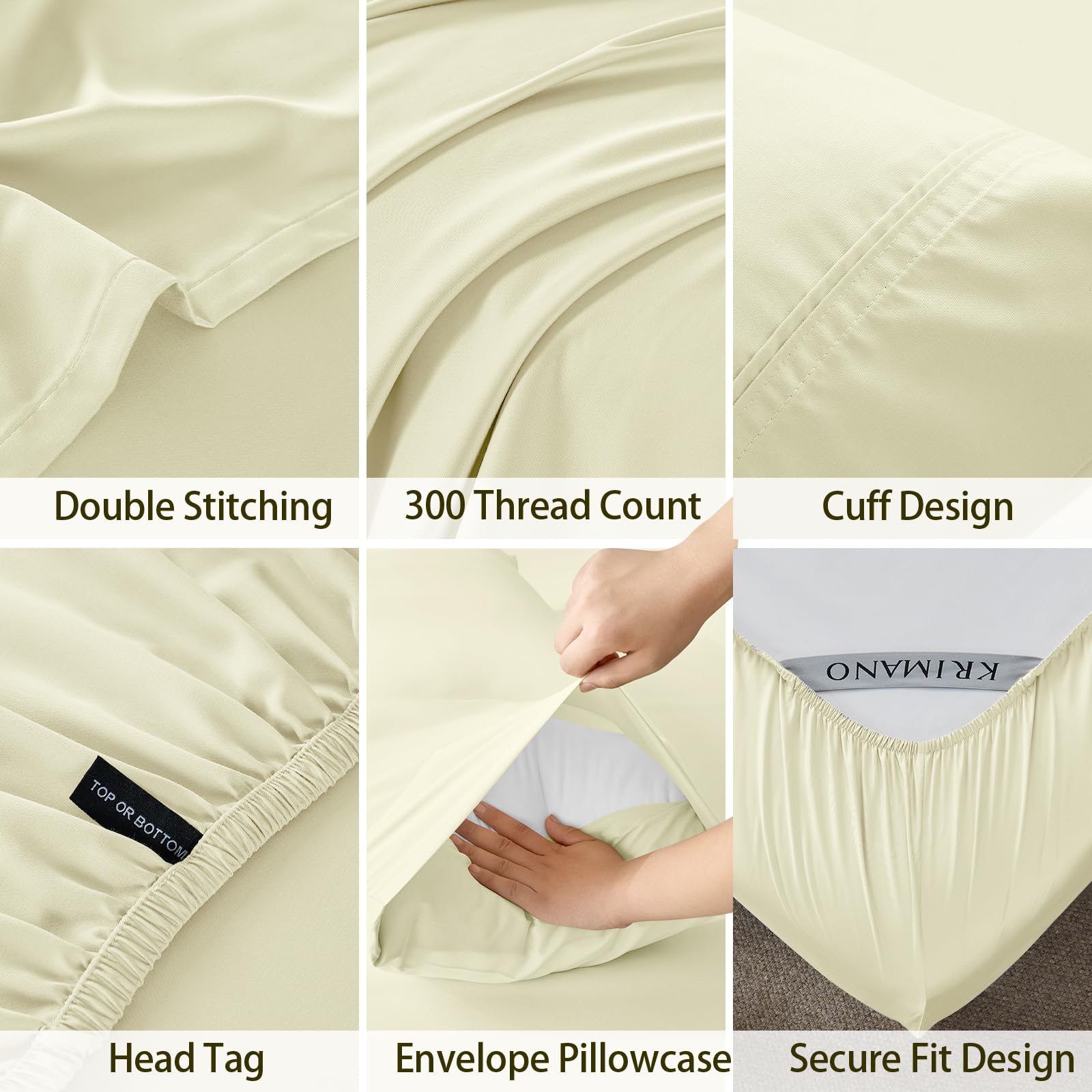KRIMANO bamboo fiber closeup creme highlighting soft, breathable weave