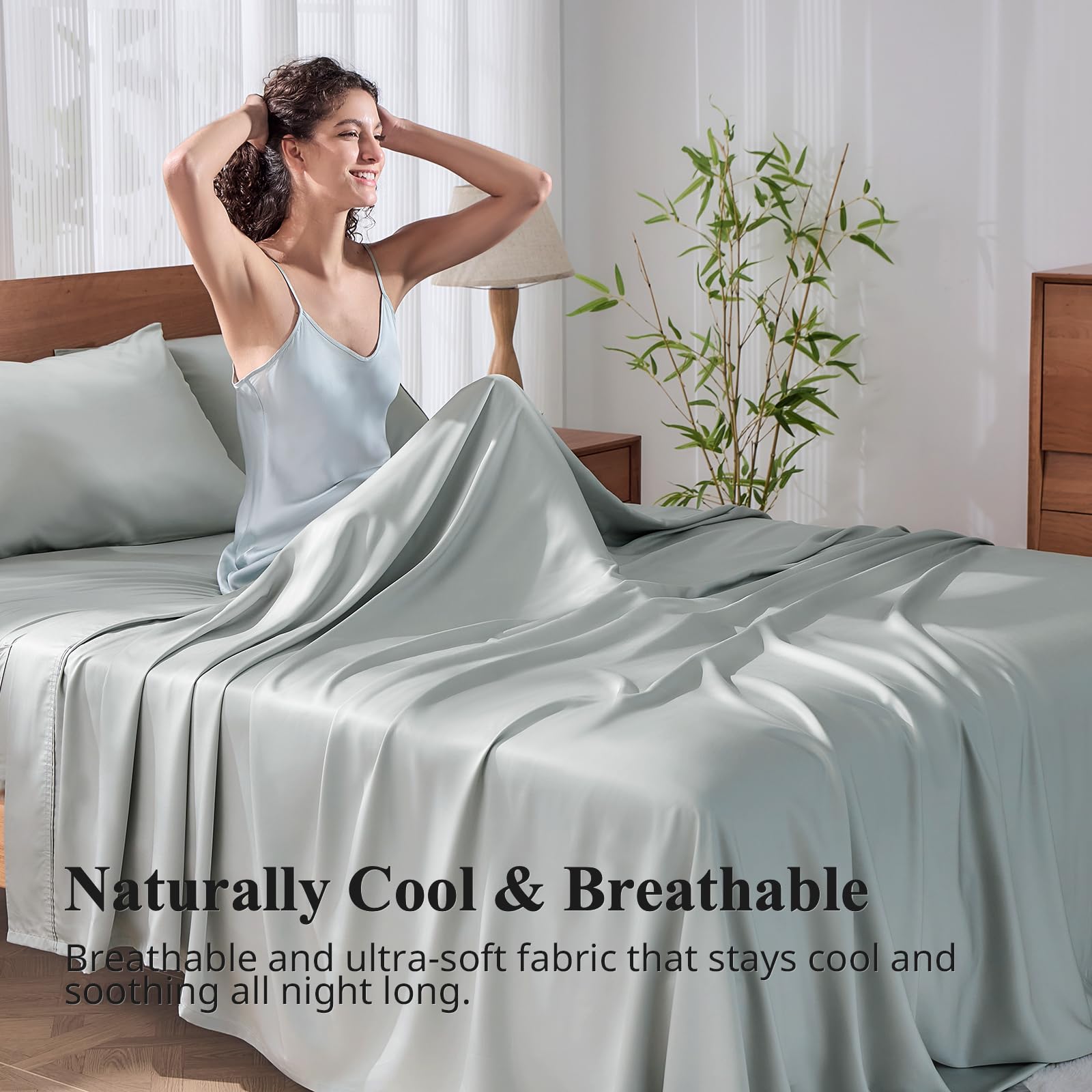 KRIMANO cooling sleep bamboo fabric helps hot sleepers stay comfortable