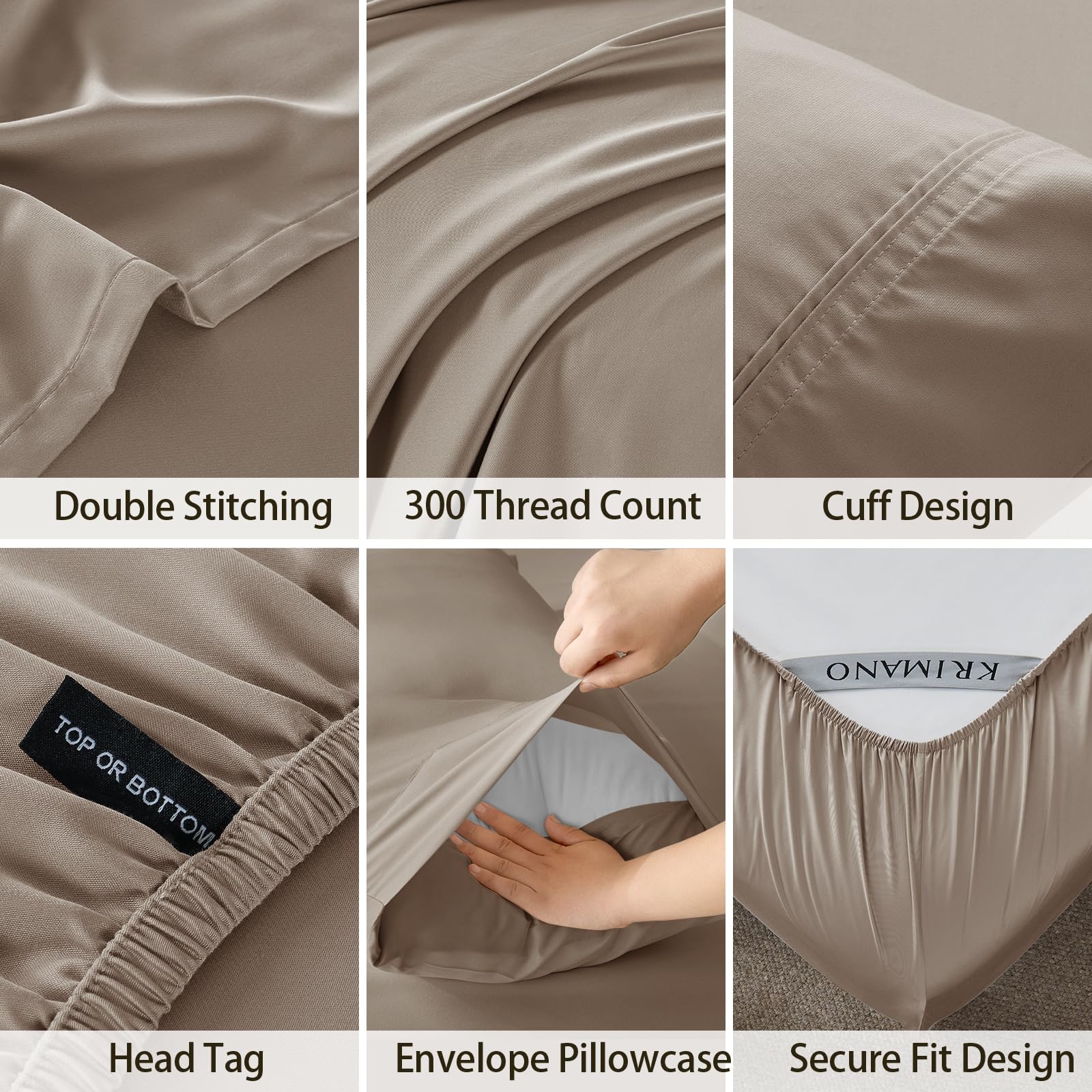 KRIMANO deep-pocket feature supports secure fit on tall mattresses