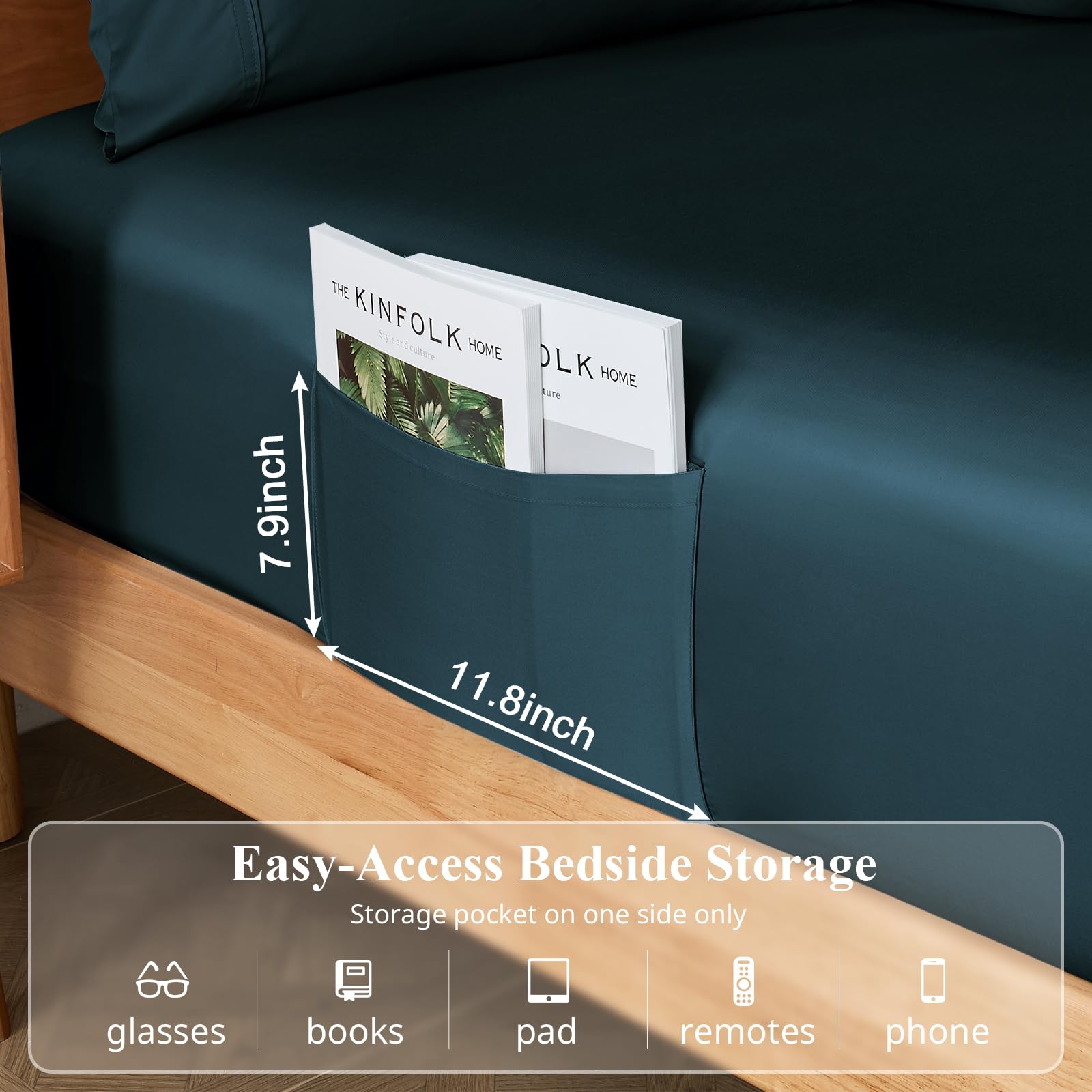 KRIMANO king-size pillowcases closeup with envelope closure for secure fit.