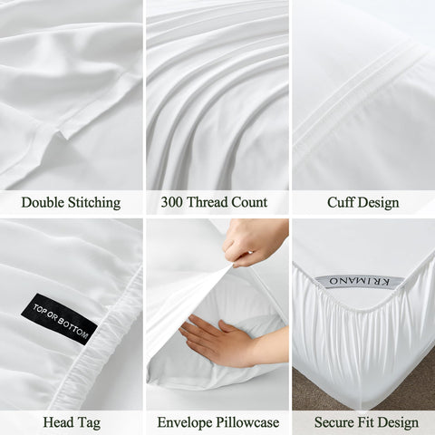 Care label on KRIMANO bamboo sheets for proper cold-water washing.