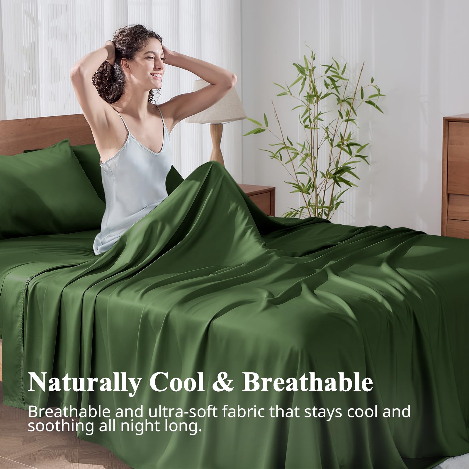 KRIMANO olive pillowcase pair with envelope closures.