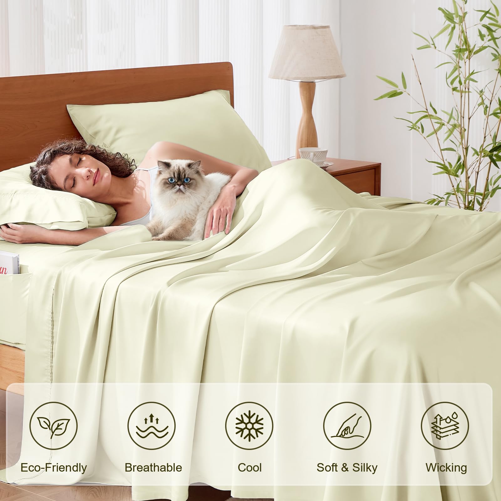 KRIMANO room scene creme conveying hotel-like bedding for home bedroom