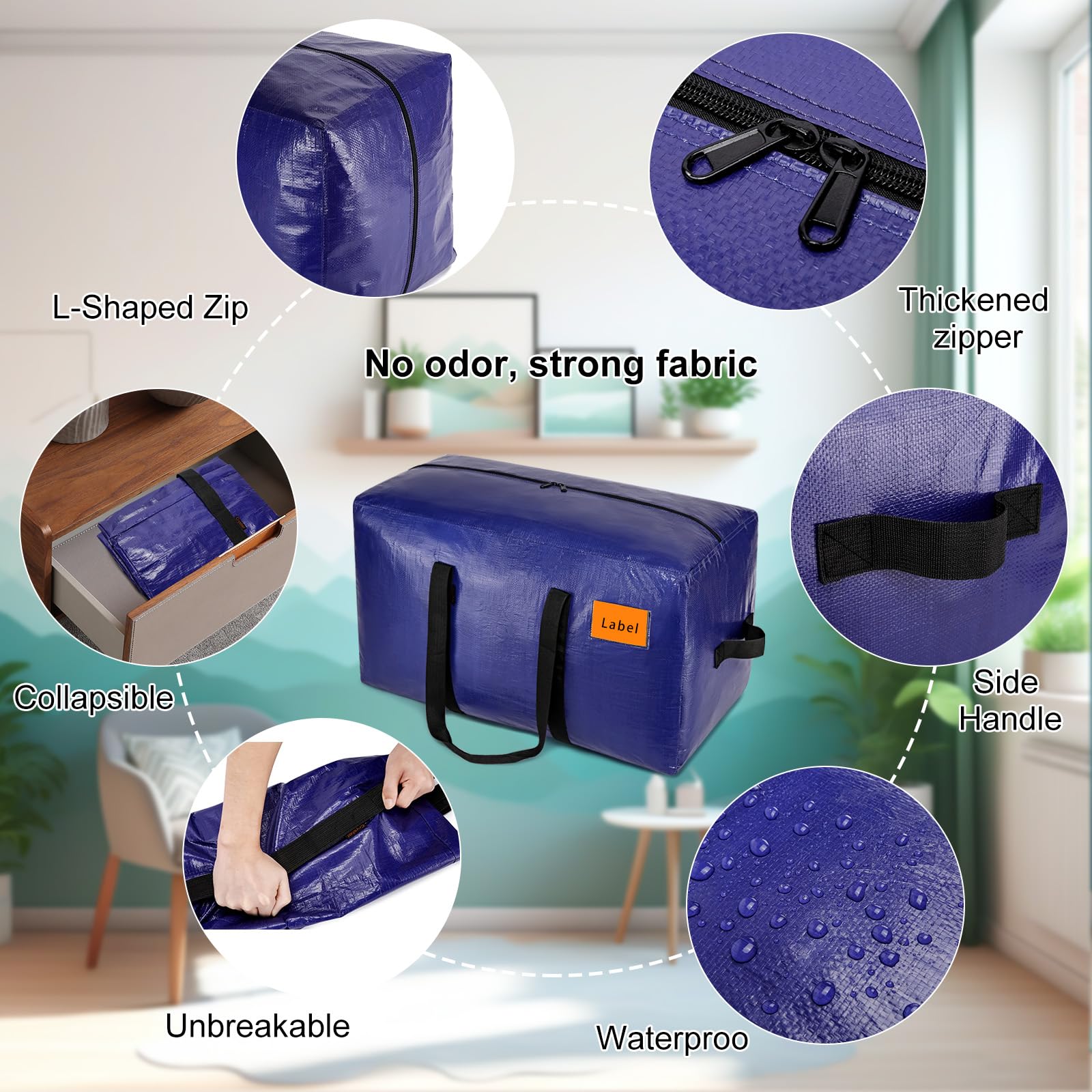 KRYSTY moving bags feature dual extended zippers for fast loading and access.