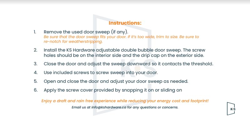 KS Hardware draft stopper design helps maintain interior comfort