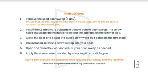 KS Hardware draft stopper design helps maintain interior comfort