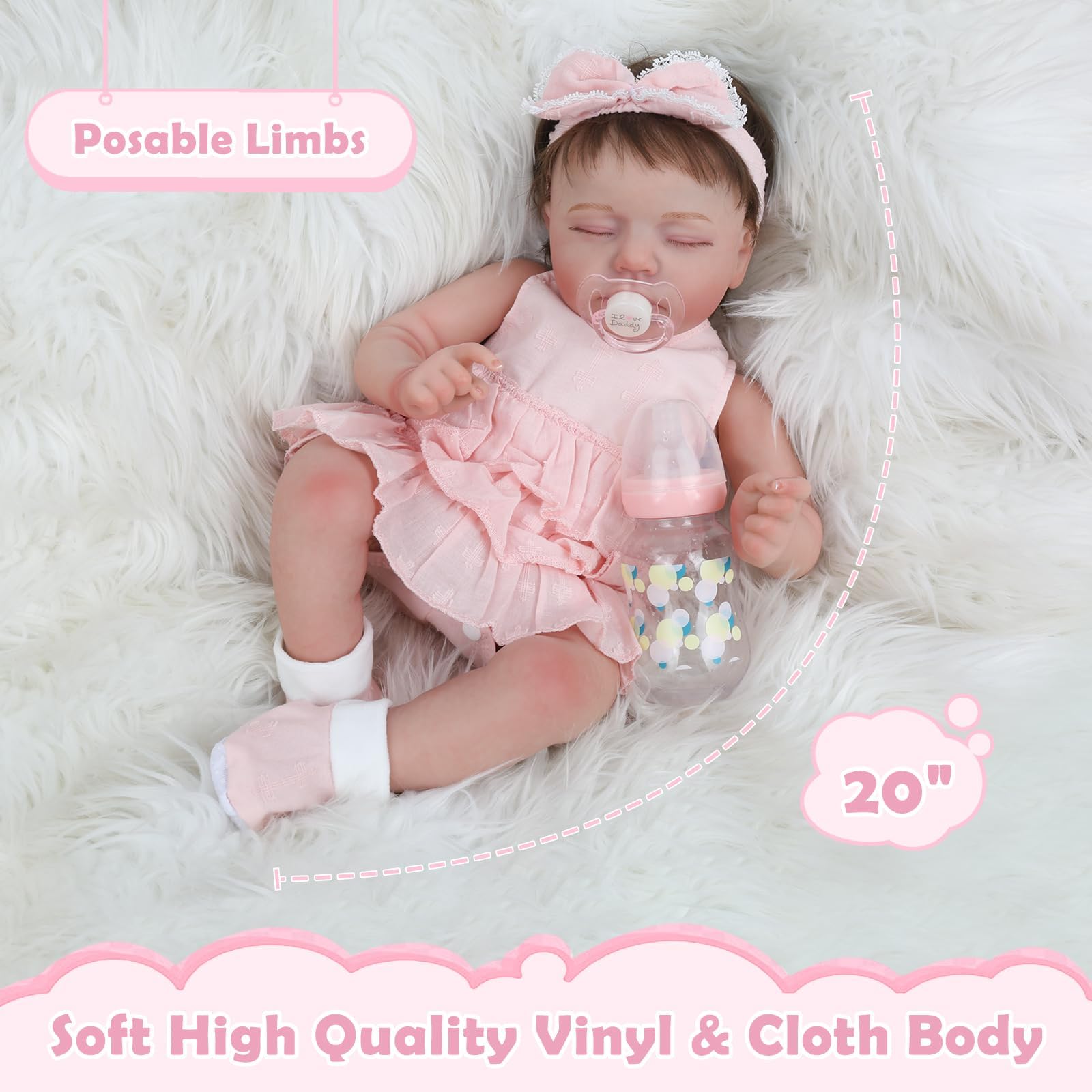 KSBD Reborn hand implanted eyelashes for delicate realism