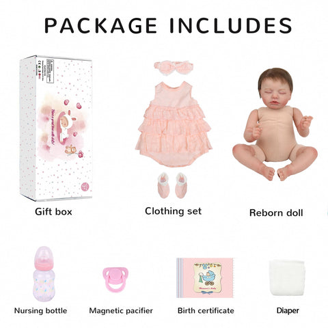 KSBD Reborn pink dress and hairband for a charming newborn look