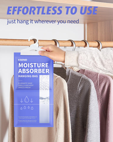 Ksend dehumidifier bag in a closet for closet humidity control