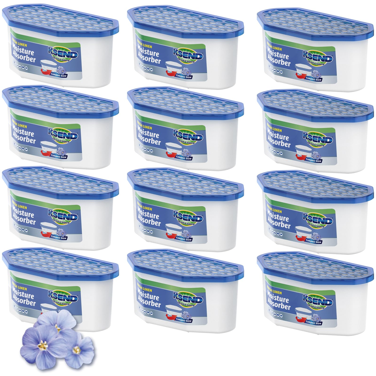 Ksend Dutch Blue moisture absorber compact box demonstrates quick moisture removal for closets