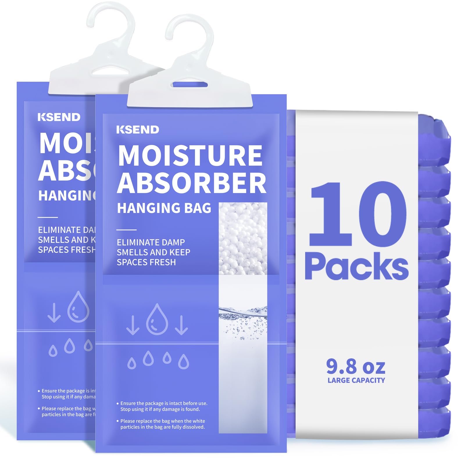 Ksend moisture absorber pack front view for small spaces like closets