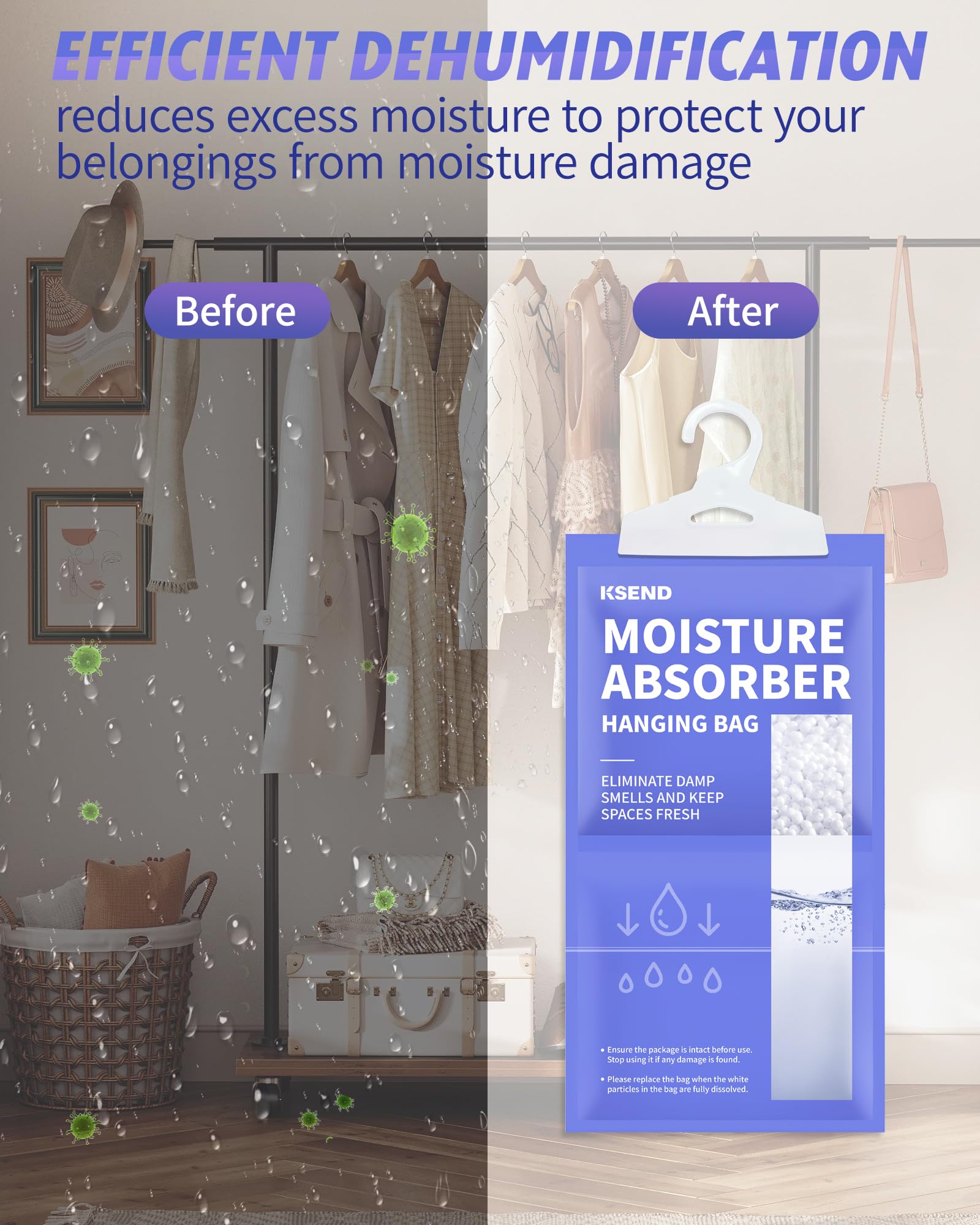 Ksend moisture absorber pack showing visible liquid collection