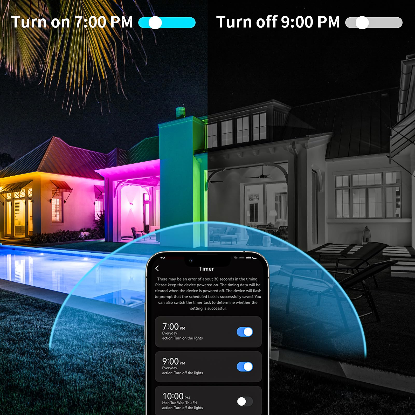 KSIPZE built-in timer for automatic on/off lighting outdoors