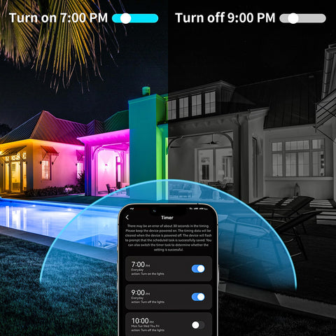 KSIPZE built-in timer for automatic on/off lighting outdoors