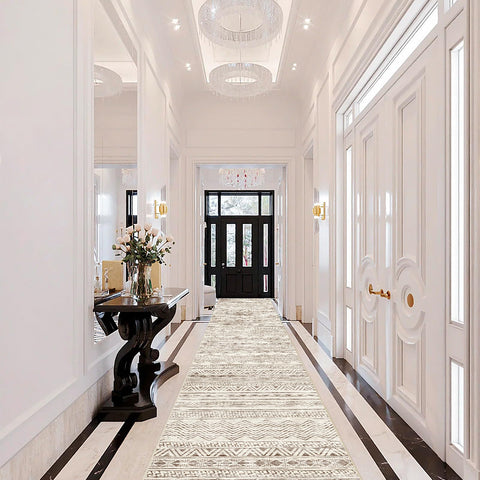 Ksrau Moroccan runner design showcases geometric patterns for stylish hallways.