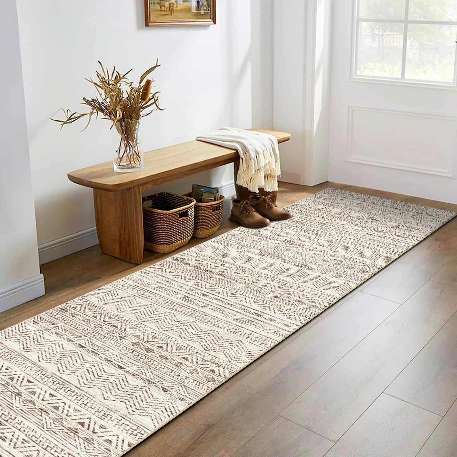 Ksrau hallway runner versatile for kitchen, hallway, and living spaces.