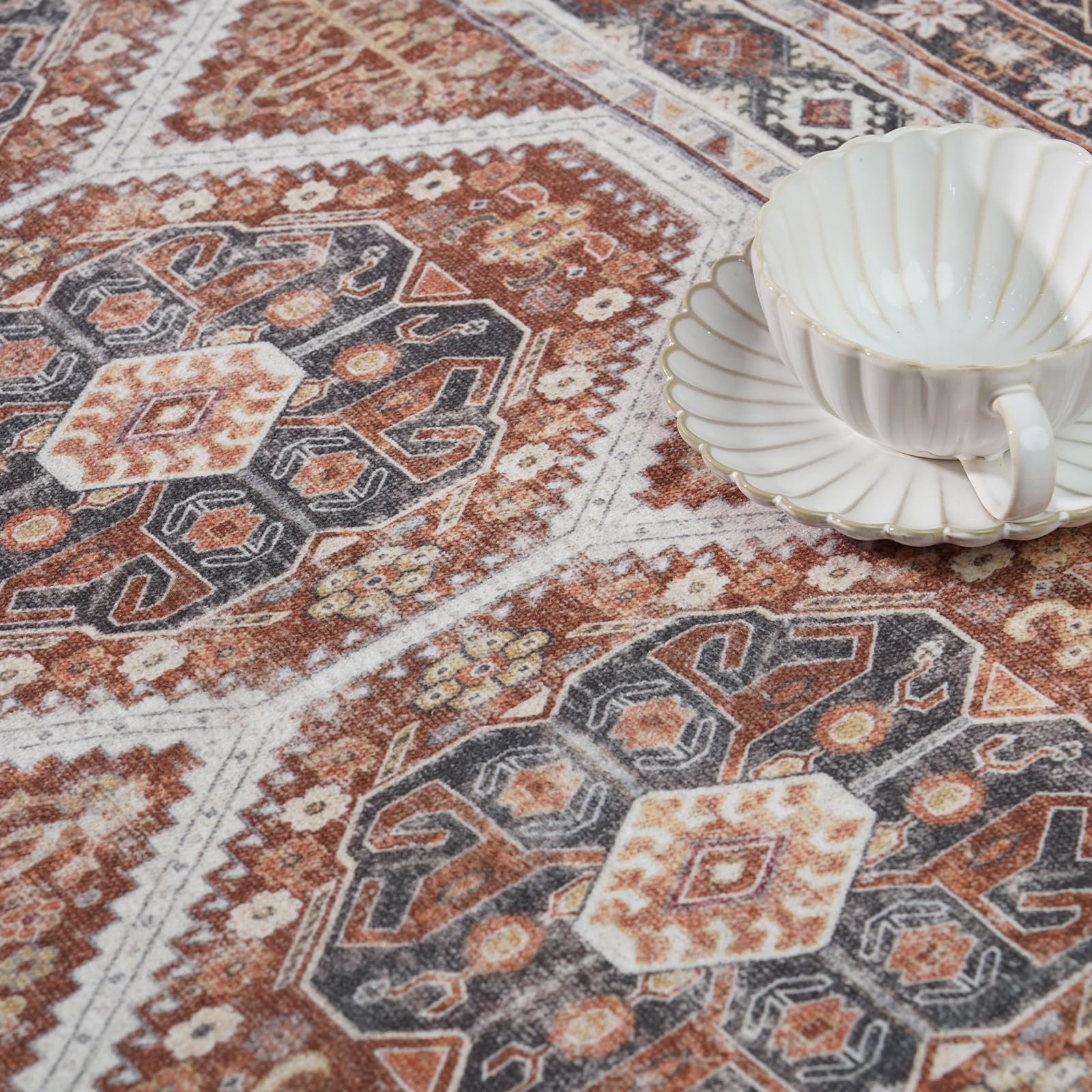 Non-slip backing on Ksrau runner helps keep it in place