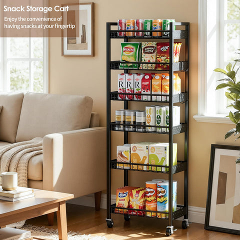 Kssiaz 6-tier slim cart durable carbon steel construction