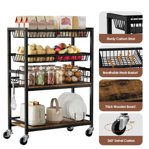 Kssiaz removable basket doubles as a spice rack for compact storage.