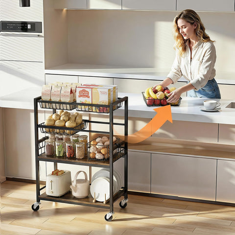 Kssiaz sturdy carbon steel frame ensures durable kitchen storage.