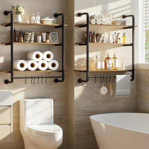 Kssiaz wall shelf screws-mounted for stable, durable installation.