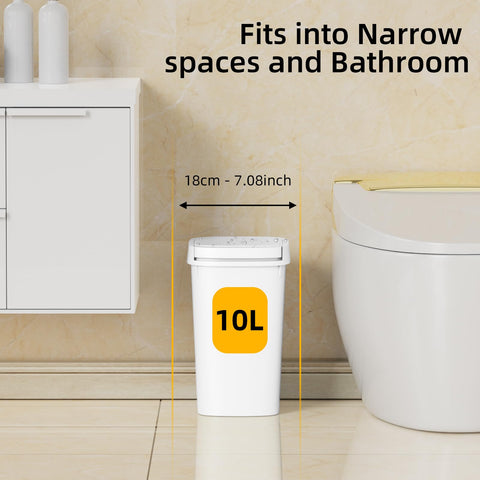 KSSKSS pop-up lid trash can enables easy one-handed disposal.