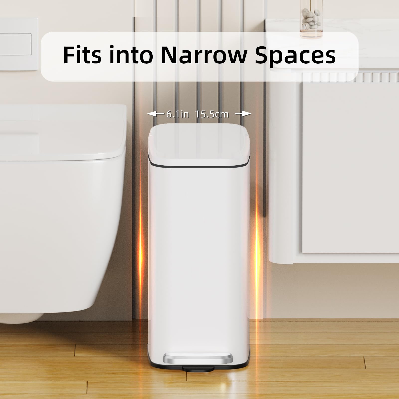 KSSKSS trash bin with removable inner bucket for easy disposal