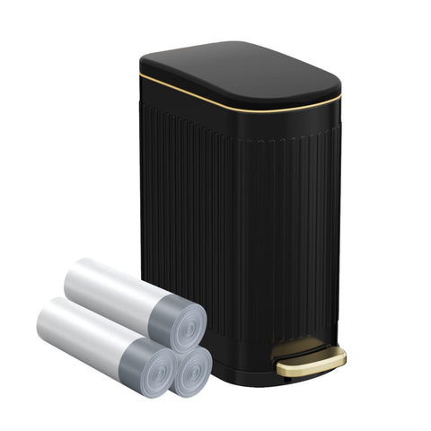 KSSKSS 2.6 gallon trash can with soft close lid for quiet disposal.