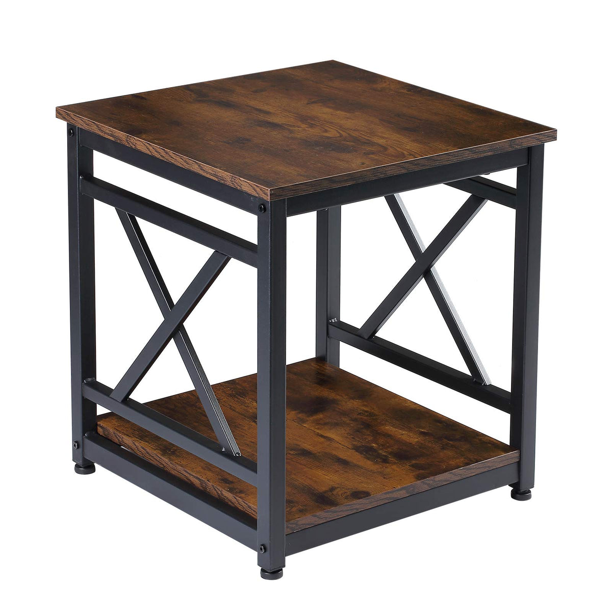 KSWIN industrial end table with an 18-inch square top for living room use