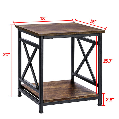 KSWIN square side table with rustic MDF top for versatile decor