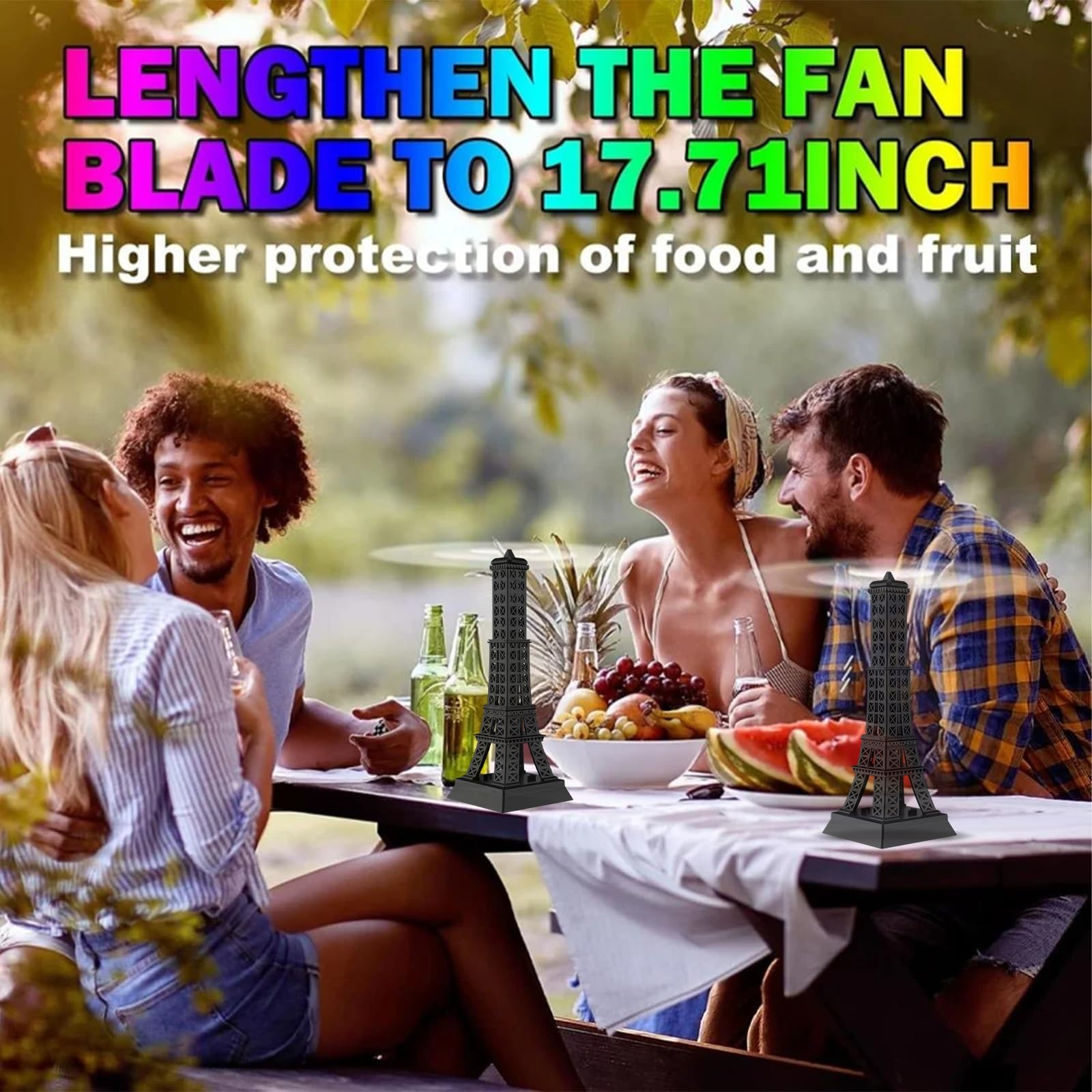 KTDRJN table fan with 360-degree airflow for full table coverage.
