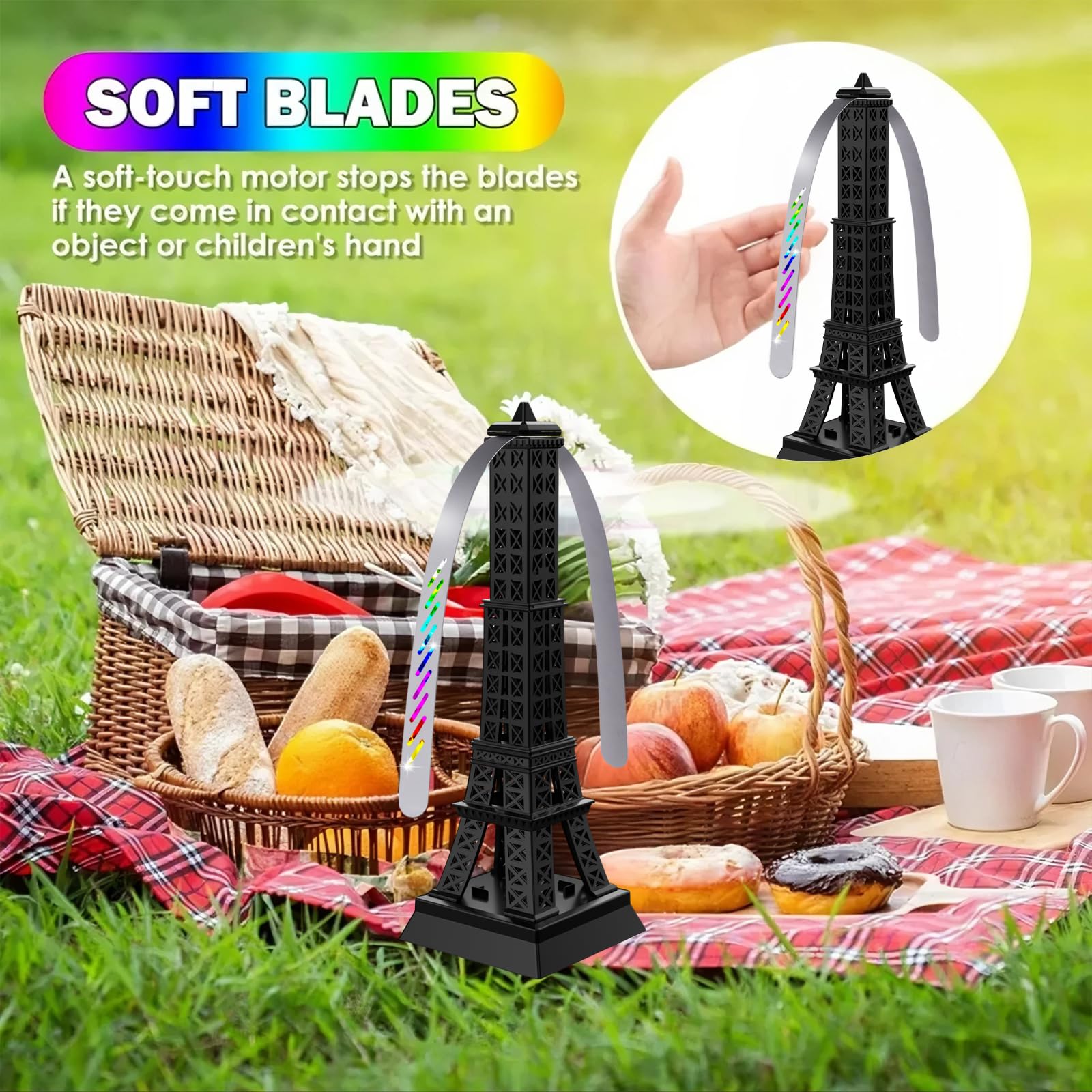KTDRJN table fan battery-powered compact ideal for camping and travel.