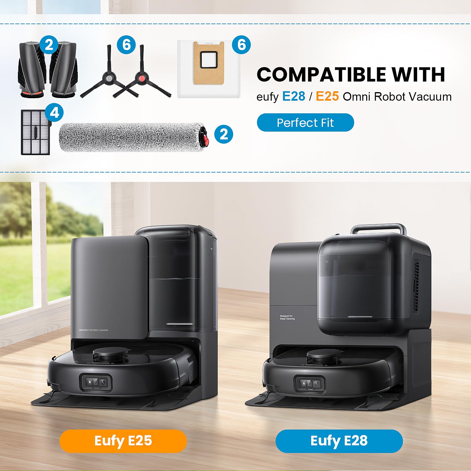 KTNAid E28 Omni dust bags shown for debris management