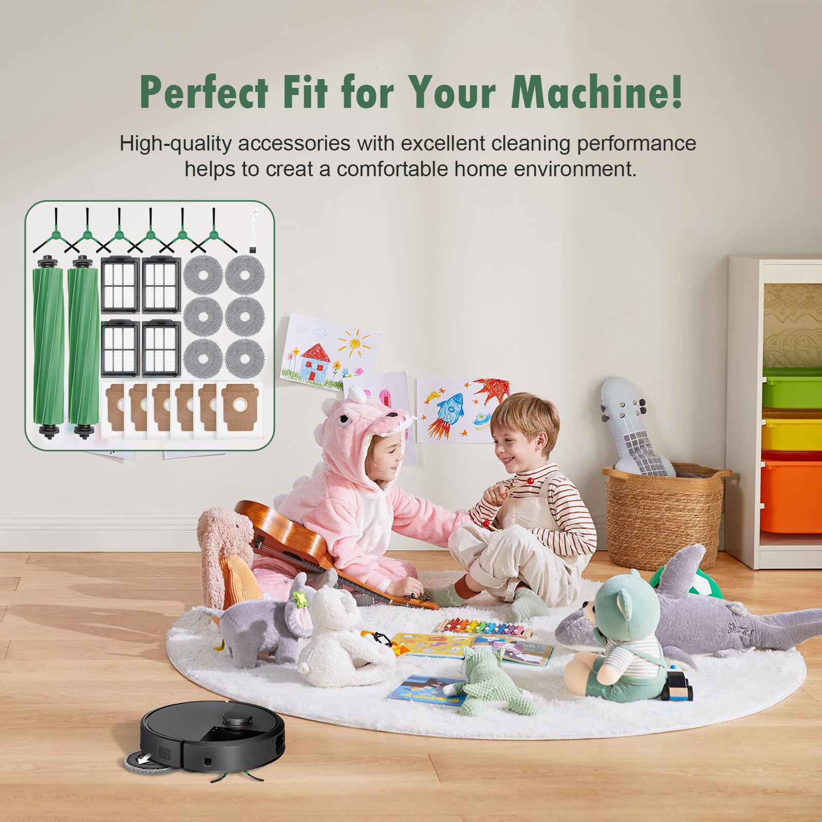 KTNAid Roomba Plus replacement kit packaging showing full parts set.