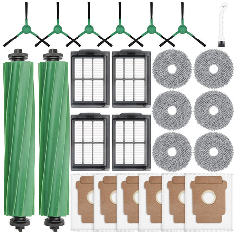 KTNAid Roomba Plus main brushes for thorough debris pickup and hair removal.