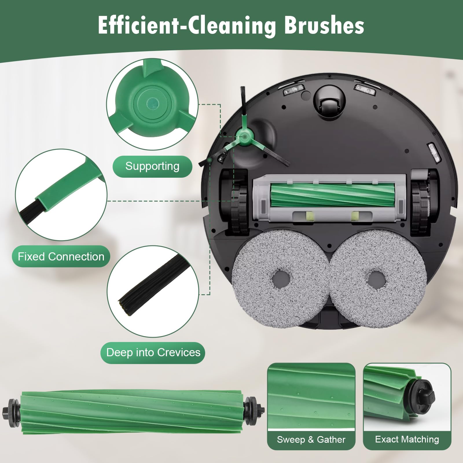 KTNAid Roomba Plus mop pads for quick spills and deep-floor cleaning.