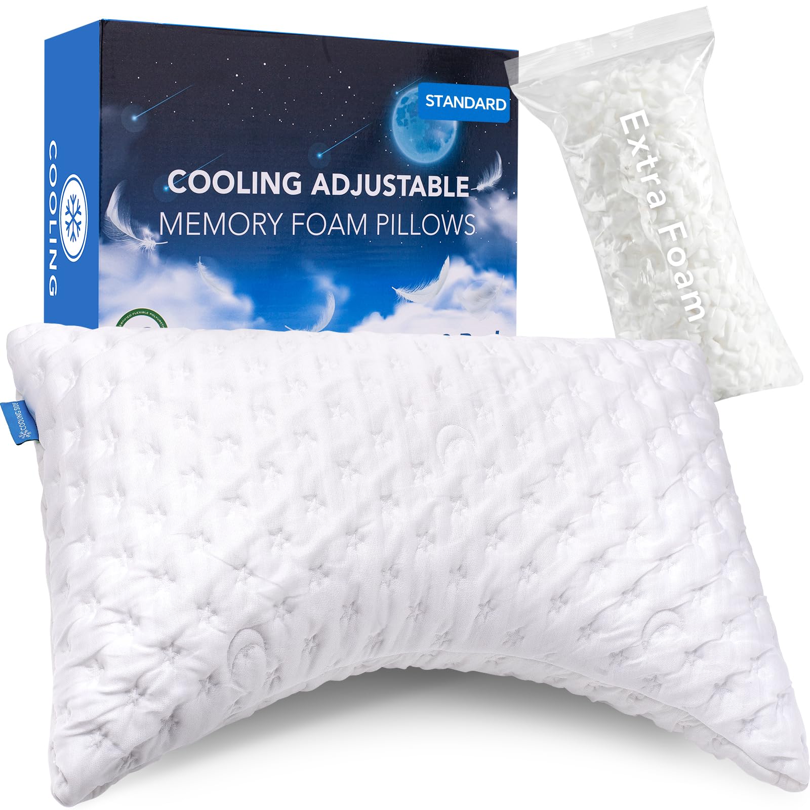 KUCEY cooling side sleeper pillow cover closeup for enhanced night comfort.