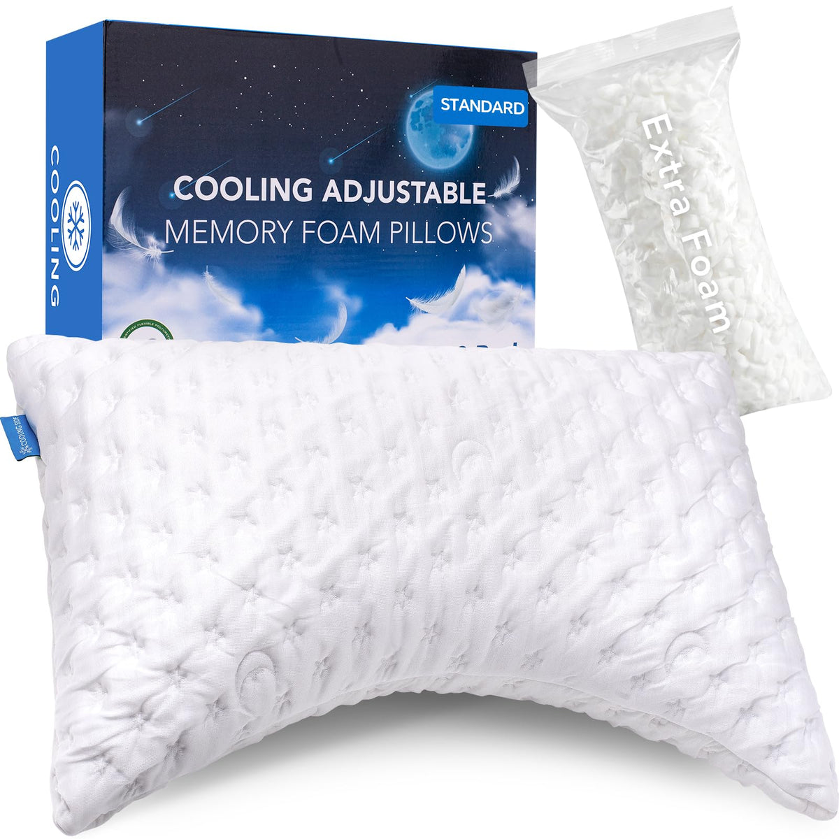 KUCEY cooling side sleeper pillow cover closeup for enhanced night comfort.
