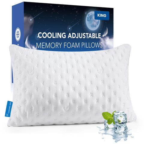 KUCEY cooling side-sleeper pillow with original white cover delivers breathable comfort.