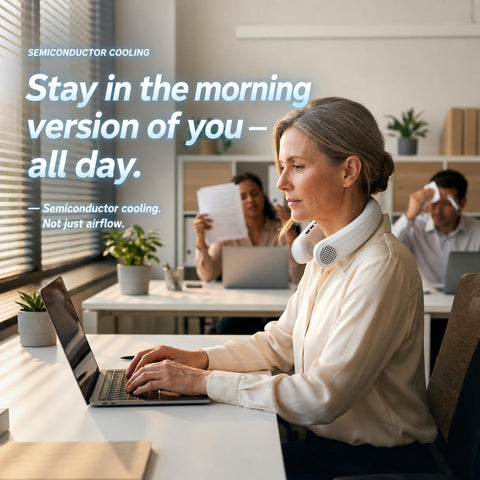 Kudar neck fan lightweight wearable design for hands-free comfort during busy days.