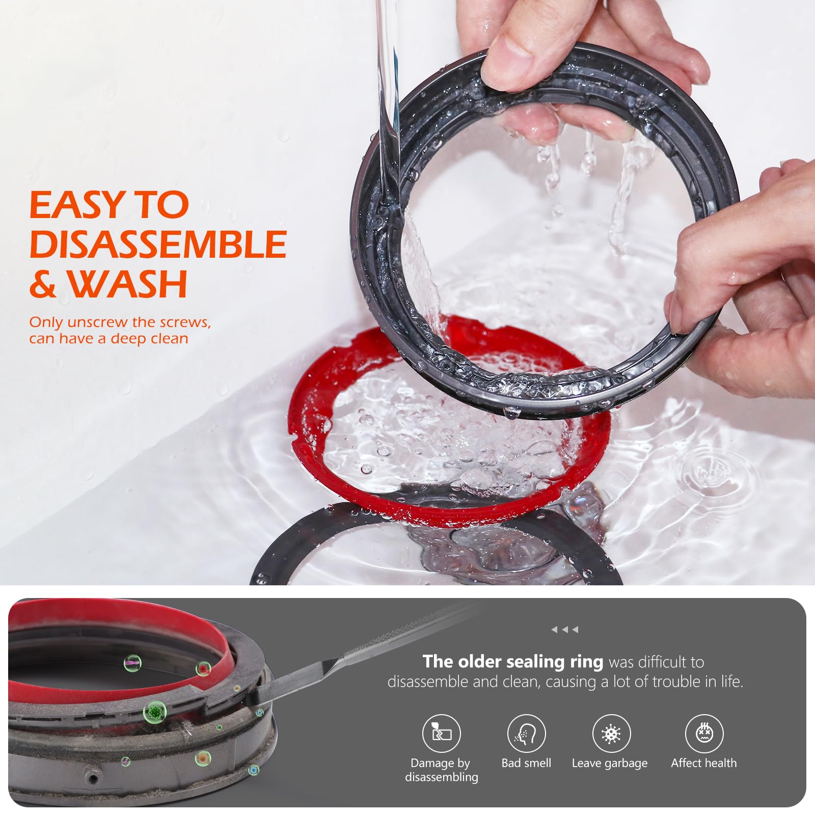 Kuflant dust bin replacement ring designed to restore sealing integrity.