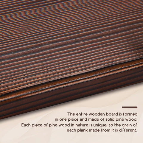 Kuhome solid pine plank shows natural grain for rustic charm.