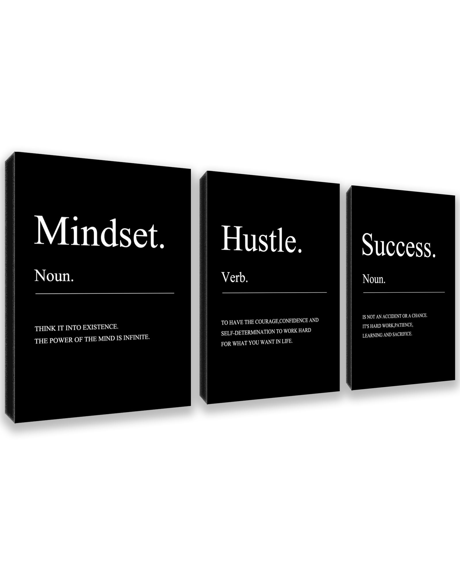 Kuiluuye motivational wall art: three-panel design for living rooms and focal walls.