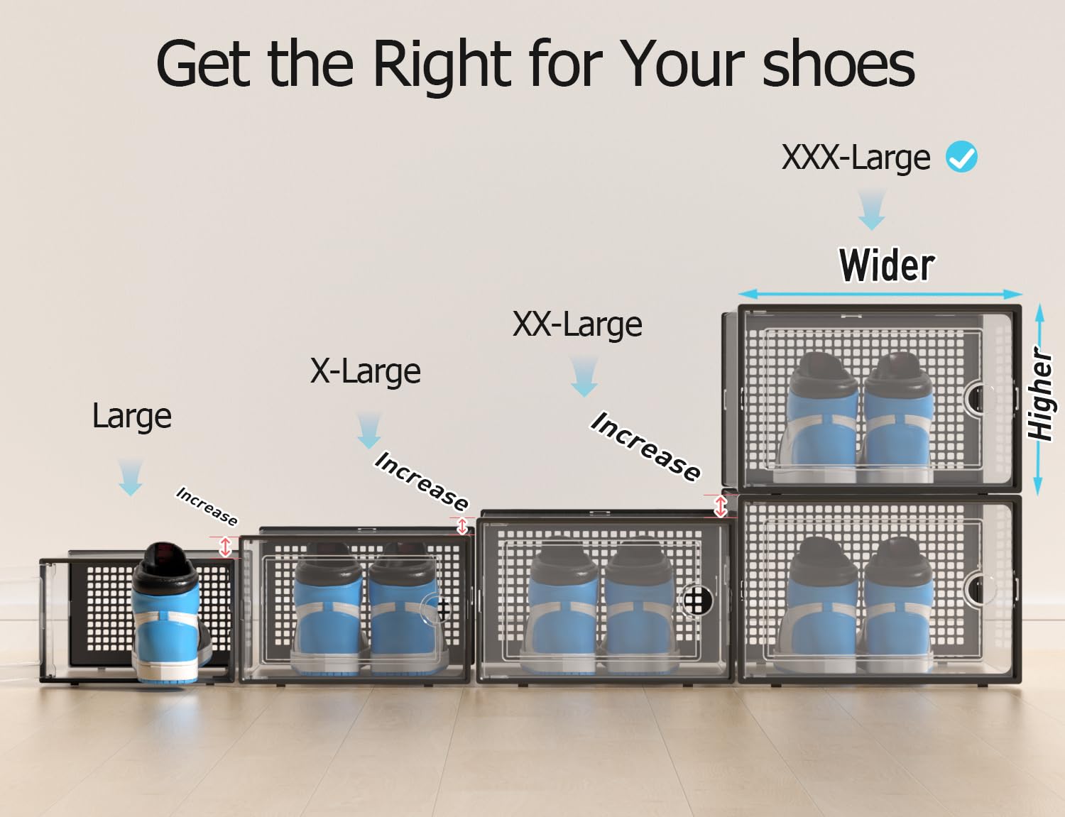 Kuject sneaker container black finish with clear top for easy access and display.