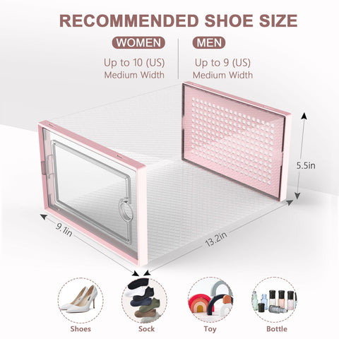 Kuject under-bed storage boxes in pink keep footwear neatly tucked away.