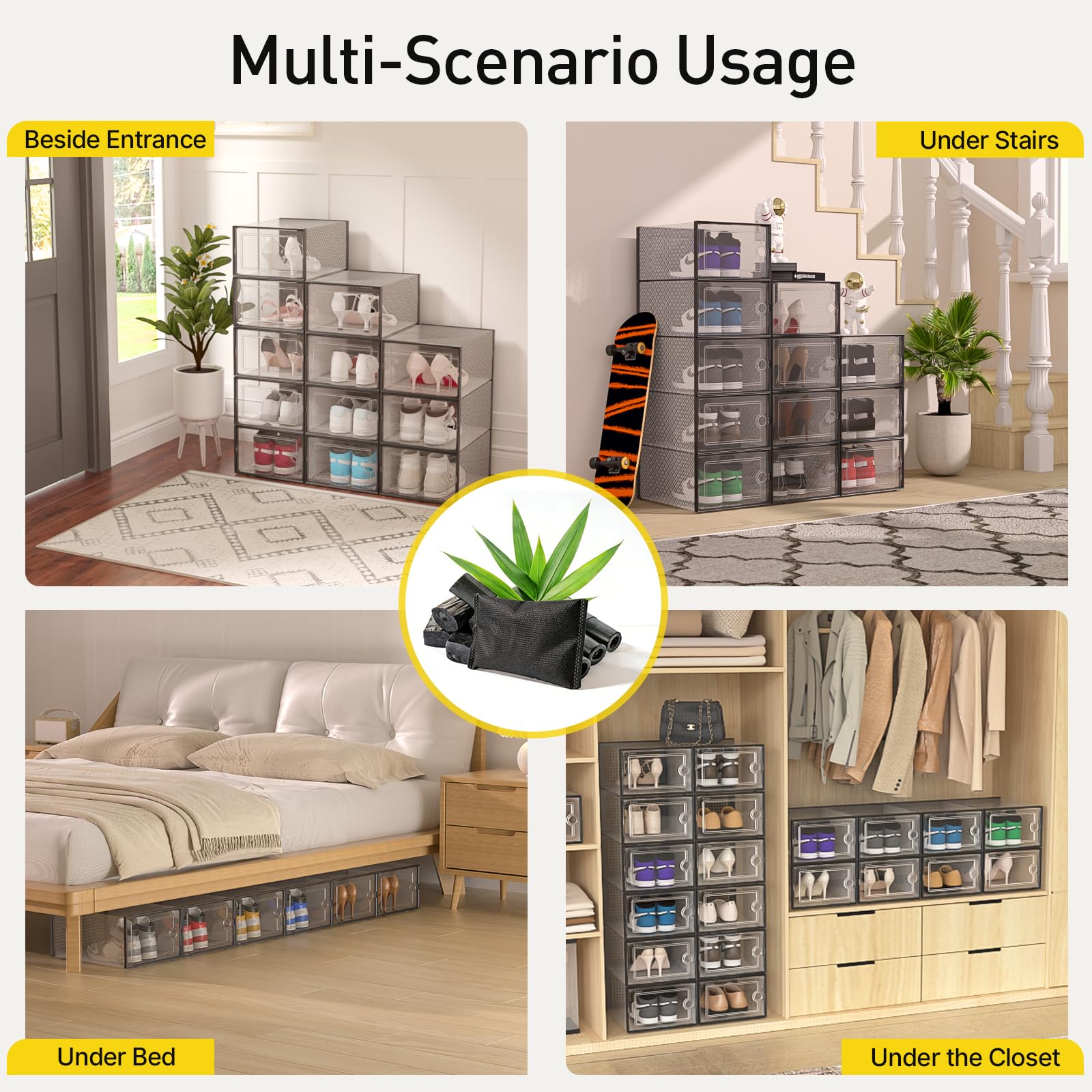 Kuject versatile storage boxes hold hats, scarves, and small accessories beyond shoes.