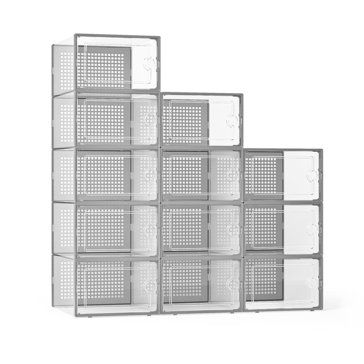 Kuject X-Large shoe storage box front view keeps shoes organized and visible.